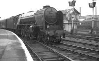 A2 no 60523 <i>Sun Castle</i> at Doncaster in July 1962 with the 9.08am Kings Cross - Leeds Central.<br><br>[K A Gray 28/07/1962]