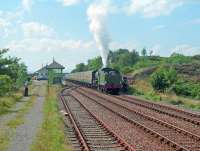 2006 sets off east from Arisaig in the hot summer of 1988. I was offshore when she was heading west, a beautiful view with the train curving round the hillsides. Of course there was no film in my camera at that time. By the time I was onshore there was.<br><br>[Ewan Crawford //1988]