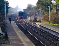 71000 <I>Duke of Gloucester</I> steaming north towards Dalston station, Cumbria, early on 9 February 2008 with the <I>Cumbrian Coast Express</I> special. <br><br>[Brian Smith 09/02/2008]