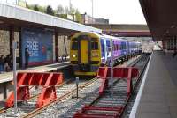 158 756 at Bradford Interchange on 18 April 2009.<br><br>[Bill Roberton 18/04/2009]