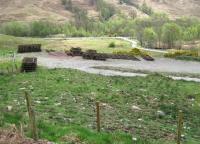 NBR West Highland Line across the A82 from The Falls of Falloch. Sections of lifted track.<br><br>[Alistair MacKenzie 28/04/2009]