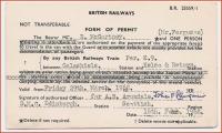 Brake van permit for the last freight from Galashiels to Kelso and return on 29 March 1968. [See image 6955] <br><br>[Bruce McCartney 29/03/1968]