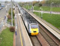 The 0845 Leeds - Aberdeen HST passes through Musselburgh on 14 April 2009 heading for its next stop at Waverley. <br><br>[John Furnevel 14/04/2009]