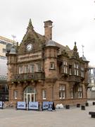 The original St Enoch Subway building on 29th April 2009. The building is now in use as a Cafe Nero after SPT vacated the building and moved the travel centre into the current St Enoch subway station. The St Enoch Centre that replaced the main line station is in the process of expansion, and is currently creeping out into St Enoch Square<br><br>[Graham Morgan 29/04/2009]