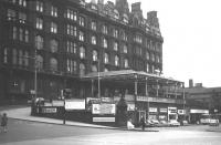 <i>The last day...</i>  An external view of St Enoch station from the square on 26 June 1966, the last day of scheduled train services from the station.<br><br>[Colin Miller 26/06/1966]