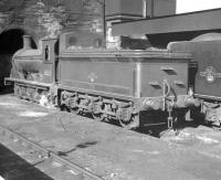 Holmes J36 no 65316 at St Boswells, circa 1962. The shed was latterly a sub shed of 64G Hawick. The former 2-track dead end shed, built in 1850, was officially closed Nov 1959. The building and water tank were still in place in November 2007 [See image 17121]<br>
<br><br>[K A Gray //1962]