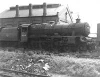 Withdrawn Jubilee 4-6-0 no 45690 <I>Leander</I> in the reception sidings at Barry in August 1966.<br><br>[David Pesterfield 07/08/1966]