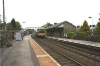 Looking towards Hazel Grove, 150149 arrives at Whaley Bridge with a service to Buxton<br><br>[John McIntyre 13/05/2009]