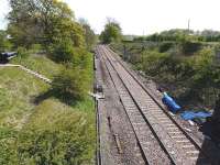 View from bridge 72 looking south towards Dunlop on 13 May 2009, showing ongoing work in progress, with cable gulleys now in place.<br><br>[Ken Browne 13/05/2009]