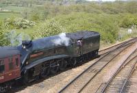 60009 <I>Union of South Africa</I> and support coach join the main line at Inverkeithing East Junction on 17 May en route from Thornton to Dundee to work the return <I>Coronation</I>.<br><br>[Bill Roberton 17/05/2009]