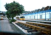 The class 104 <I>Mexican Bean</I> stands alongside the former station building at Oban in 1985.<br><br>[Alistair MacKenzie //1985]