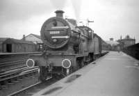 Well turned out Fowler 2P no 40608 off Hurlford shed stands at the north end of Kilmarnock in the late 1950s with a train for St Enoch.<br><br>[Robin Barbour Collection (Courtesy Bruce McCartney) //]