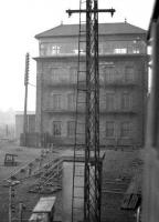 The imposing Canal Junction signal box, having seen better days and with demolition not far away, photographed in the sixties from a train leaving Carlisle on the Waverley route. <br><br>[Robin Barbour Collection (Courtesy Bruce McCartney) //]