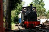 Kerr Stuart 'Tattoo' Class locomotive 'Stanhope' arrives at Becconsall on 25 May 2009 with a train on the West Lancashire Light Railway.<br><br>[John McIntyre 25/05/2009]