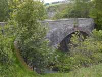 Former rail bridge over the Gala Water on the Lauder Light Railway. Photographed on 25 May from alongside the A7 a little to the east of Fountainhall Junction.<br><br>[Bill Roberton 25/05/2009]