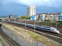The evening Zurich - Paris TGV arrives at Basel SBB station on 17 May.<br><br>[Michael Gibb 17/05/2009]