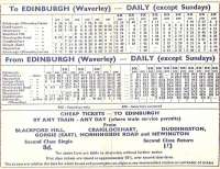 Edinburgh Suburban Circle pocket timetable, 11 September 1961 to 16 June 1962.<br><br>[David Panton 11/09/1961]