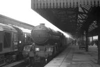 V2 no 60919 with the ubiquitous <I>Scottish Rambler No 5</I>, seen at Buchanan Street on 9 April 1966. The V2 made it as far as Falkirk Grahamston where valve-gear problems resulted in its replacement by D6115, which took the train on to Dunfermline Lower.<br>
<br><br>[K A Gray 09/04/1966]