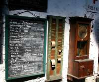 Locomotive status board hanging alongside the old signing on point just inside the main doors of Marley Hill shed on the Tanfield Railway in May 2006.<br><br>[John Furnevel 09/05/2006]