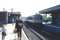 <I>Carry your bag sir?</I> Grandson meets Grandad coming off shift at Wroxham, Norfolk, in July 1969.<br>
<br><br>[Colin Miller /07/1969]