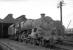 One of the St Rollox stud of Caprotti valve geared standard class 5 locomotives, no 73151, photographed at the east end of Carstairs shed in the 1960s.<br><br>[Robin Barbour Collection (Courtesy Bruce McCartney) //]