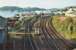 The approach to Oban station in the early 1980s with the signal box bottom left, goods facilities centre left and the passenger platforms curving away to the right.  <br><br>[Walter Brunner //]