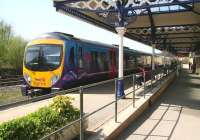 The 1147 Scarborough - Liverpool Lime Street makes a stop at Malton on 22 April 2009.<br><br>[John Furnevel 22/04/2009]