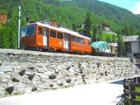 Maintenance train at Zermatt on the Zermatt to Gornergrat cog railway the <I>Gornergrat Bahn</I> (The Matterhorn Railway) on 25 May 2009. <br>
<br>
<br><br>[Bruce McCartney 25/05/2009]