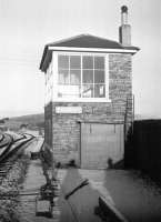 Looking north along the Waverley route past Shankend signal box towards the station and viaduct in the 1960s following a light snowfall. The old box has since been refurbished and converted to residential accomodation - see image 17958.<br>
<br><br>[Robin Barbour Collection (Courtesy Bruce McCartney) //]