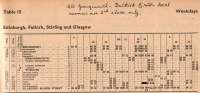 Part of Table 15 showing Edinburgh-Glasgow services, and the Grangemouth branch, from the Scottish Region timetable commencing 6 March 1967<br><br>[James Young 06/03/1967]