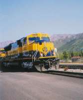 The daily southbound passenger train from Fairbanks, Alaska, pulls into Denali station on 26 May bound for Talkeetna and Anchorage.<br><br>[Brian Granger 26/05/2009]