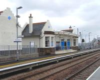 Lesson in restoration - the recently reopened Laurencekirk station, photographed on 18 June 2009. View along the down platform [see image 18132]. <br><br>[David Panton 18/06/2009]