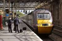 Arriva CrossCountry HST (power car 43378) after arrival at Edinburgh Waverley on 18 June.<br>
<br><br>[Bill Roberton 18/06/2009]