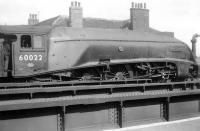 The crew of A4 Pacific no 60022 <I>Mallard</I> awaiting the right away with the 4pm Kings Cross service at Wakefield Westgate in 1959<br><br>[David Pesterfield //1959]