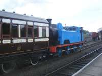 National Coal Board Central West Area No.1 locomotive shunting 2 Caledonian Railway coaches in the yard at Boness on 20 June.<br><br>[Colin Harkins 20/06/2009]