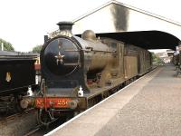 Preserved ex-NBR 4-4-0 no 256 <I>Glen Douglas</I> stands at the platform at Boness on 20 June 2009. Behind the loco are two x Highland Railway coaches, a six wheeled first class coach and a four wheel luggage van. Escapees from the Scottish Railway Museum at nearby Bo'ness.<br><br>[Brian Forbes 20/06/2009]