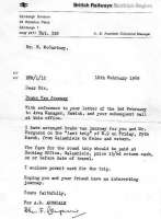 Copy of a letter from BR Scottish Region dated 16 February 1968, authorising a brake van journey on the last freight to Kelso. [See image 6955]<br><br>[Bruce McCartney 16/02/1968]