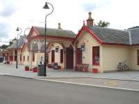 The restored former station (closed 1966) at Ballater, seen in June 2009. The building now houses a tourist information centre, museum and restaurant.<br><br>[David Pesterfield 26/06/2009]