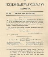 Notice of a General Meeting of the Peebles Railway Company, to be held on 29 March 1867 in the County Hall, Peebles.<br><br>[Ian Dinmore 14/11/2001]