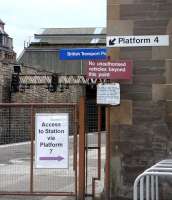 The Platform 4 sign is presumably there just to tantalise. Perth station on 16 June 2009.<br><br>[David Panton 16/06/2009]