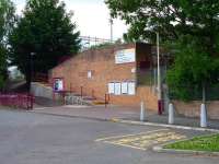 The errr... <I>functional</I> entrance to Coatdyke station in July 2009. <br><br>[John Steven 08/07/2009]