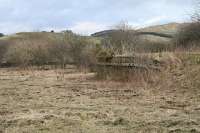 Remains of the loading bank in Stobs Yard, 2006.<br><br>[James Young 03/03/2006]