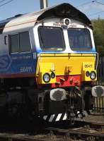 Mr Stobart's eponymous engine no 66411 at the DRS Open Day at Carlisle Kingmoor TMD on 11 July 2009.<br><br>[Kevin McCartney 11/07/2009]