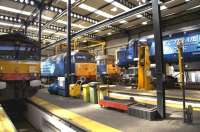 Scene inside the DRS Depot at Kingmoor during the open day on 11 July 2009. <br><br>[Kevin McCartney 11/07/2009]