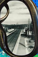 Period photograph of Laurencekirk looking north which is part of a display in the newly re-opened station's waiting room. [See image 24238 for the rest of the display.]<br><br>[Ewan Crawford 12/07/2009]