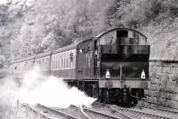 An ex-GWR 56XX blasts into Goathland up the hill fom Grosmont in July 1986.<br><br>[Colin Miller /07/1986]