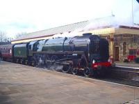 BR Standard class 8 Pacific no 71000 <I>Duke of Gloucester</I>, photographed with a train at Ramsbottom on the East Lancs Railway on 29 March 2009.<br><br>[Craig McEvoy 29/03/2009]