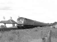 Brush type 4 D1840 takes the morning Glasgow - Birmingham through Braidwood in 1966.<br><br>[Colin Miller //1966]