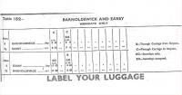 <I>Sparse service</I>. Extract from the 1964 London Midland timetable showing services on the short Barnoldswick branch apparently being run down as a prelude to full closure. One train out, which presumably had worked down the branch ECS, one train back later that morning on Saturdays, which would leave ECS, and a return evening working Mondays to Fridays. This sad state of affairs continued for another year before the line closed in September 1965. <br><br>[Mark Bartlett 07/09/1964]