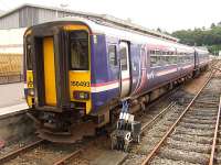 156493 at Oban waiting to form the 1811 service to Glasgow Queen Street<br><br>[Graham Morgan 06/07/2009]